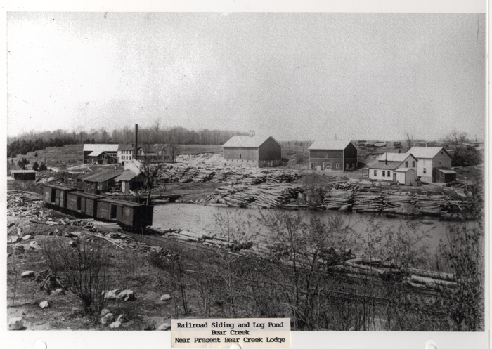 railroad siding log pond bear creek 1912