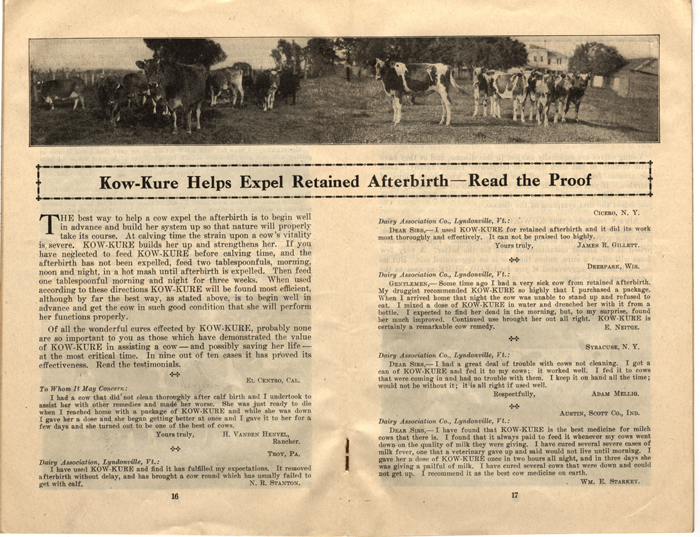 cow book handbook for cow owners 1912 018 page 16 and page 17
