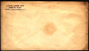 isley fred w long lake inn envelope 1915