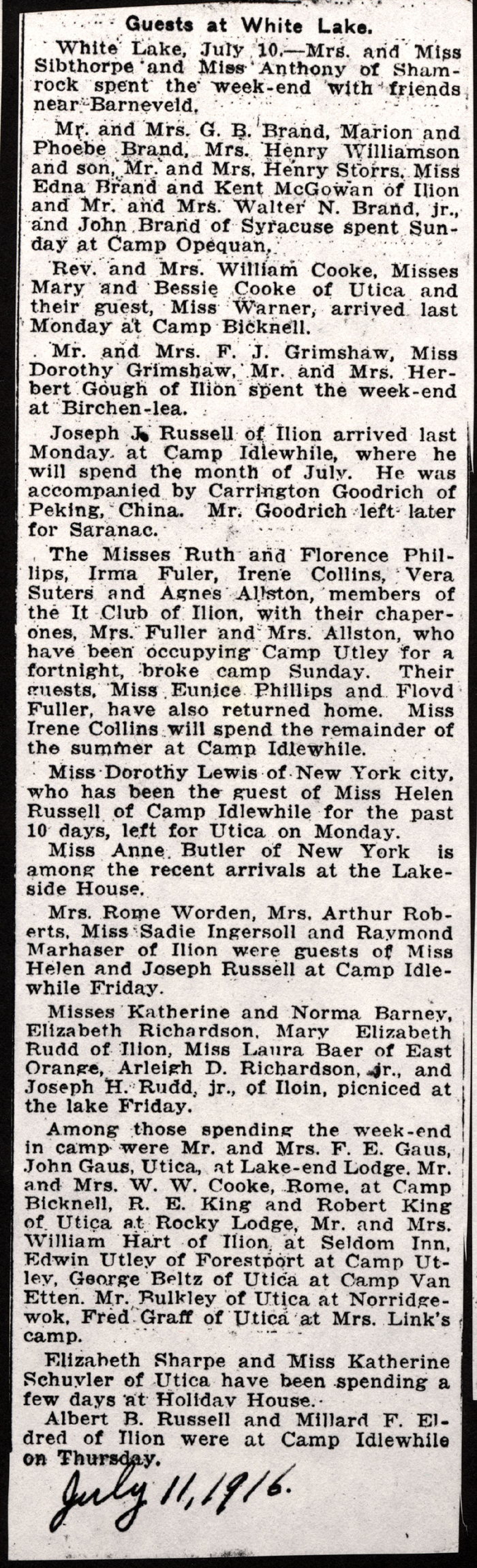 white lake news boonville herald july 11 1916