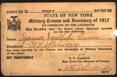 military census and inventory card 1917 finn james joseph 001