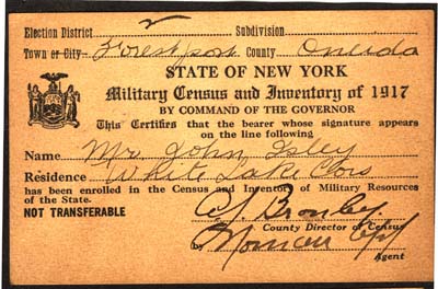 military census and inventory card 1917 isley john