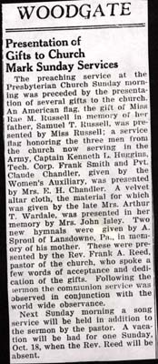 presentation of gifts to church mark sunday services boonville herald 1918