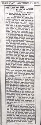white lake corners news studor house boonville herald nov 13 1919