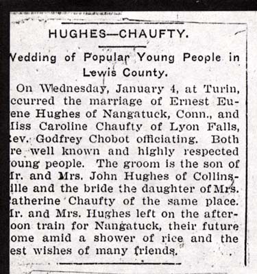 hughes ernest chaufty caroline married jan 4 1921