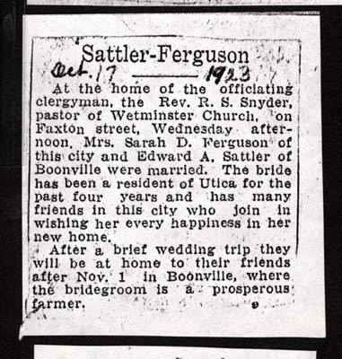 sattler edward ferguson sarah married oct 17 1923