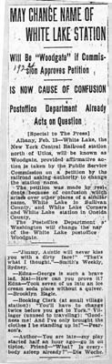 may change name of white lake station 1924