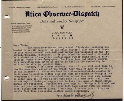 utica observer dispatch april 21 1924 regarding protest