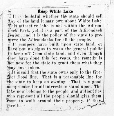 white lake land title dispute keep white lake 1926