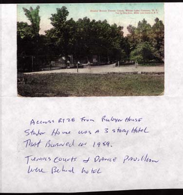 studor house tennis court white lake corners post card 1928