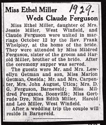 ferguson claude miller ethel married october 12 1929