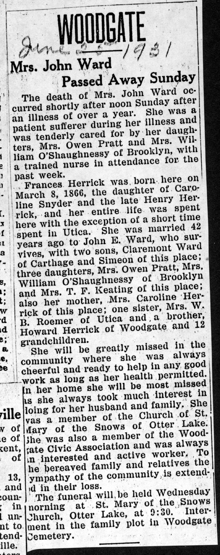 ward frances herrick wife of john obit june 31 1931 002