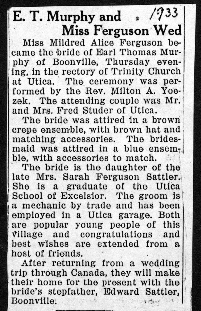 murphy earl thomas ferguson mildred alice married 1933