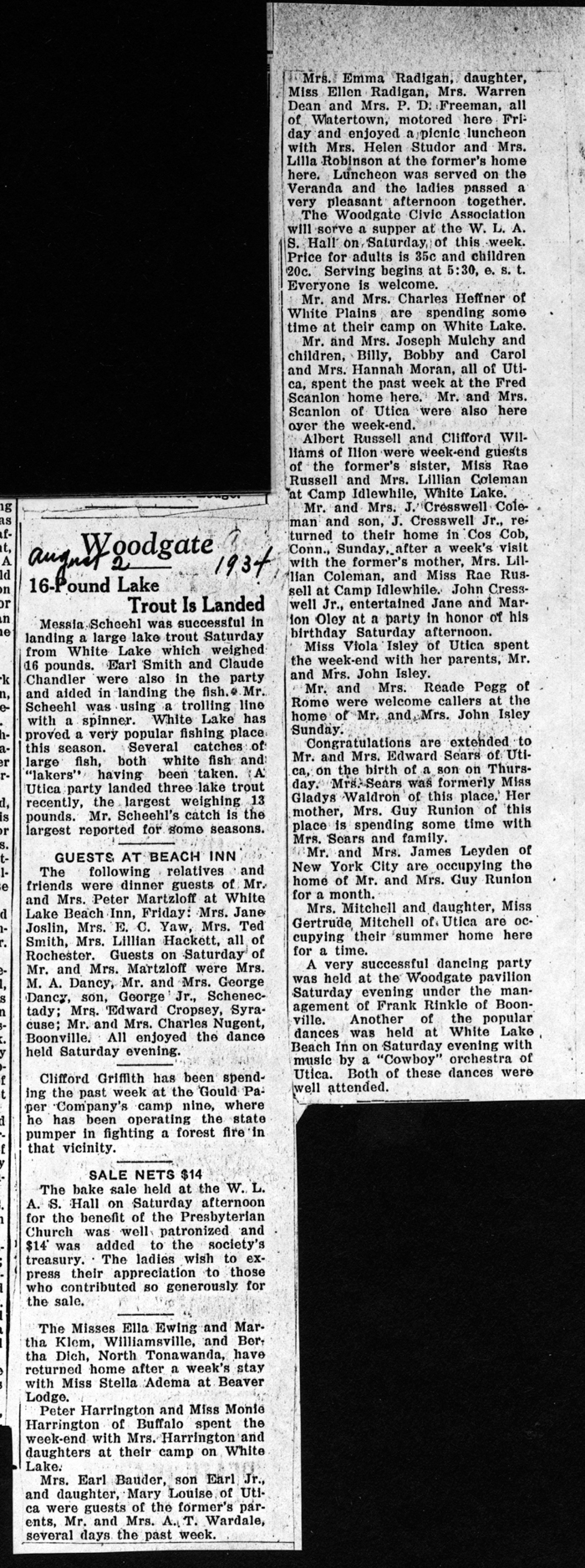woodgate news august 2 1934