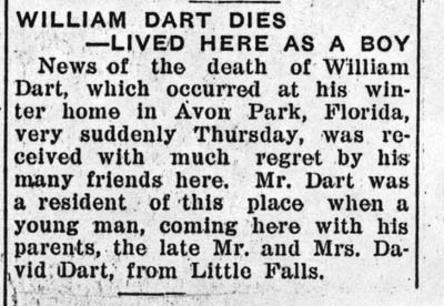 dart william h obit july 1934