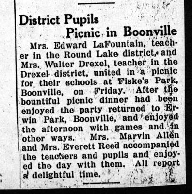 district pupils picnic in boonville