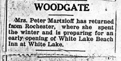 mrs peter martzloff returned from rochester 1934