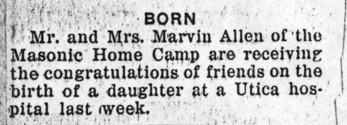 daughter born to mr and mrs marvin allen november 1935