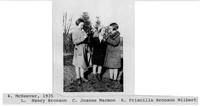 mckeever photo of nancy bronson and joanne marmon and priscilla bronson wilbert 1935