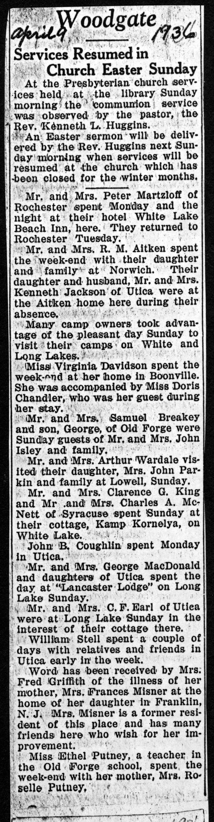 woodgate news april 9 1936
