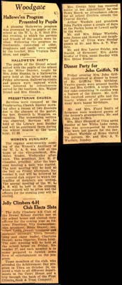 woodgate news halloween 1936