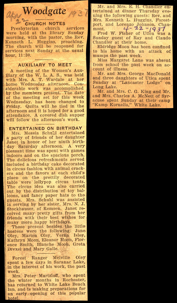 woodgate news april 22 1937