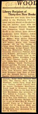 woodgate library recipient of thirty five new books october 7 1937