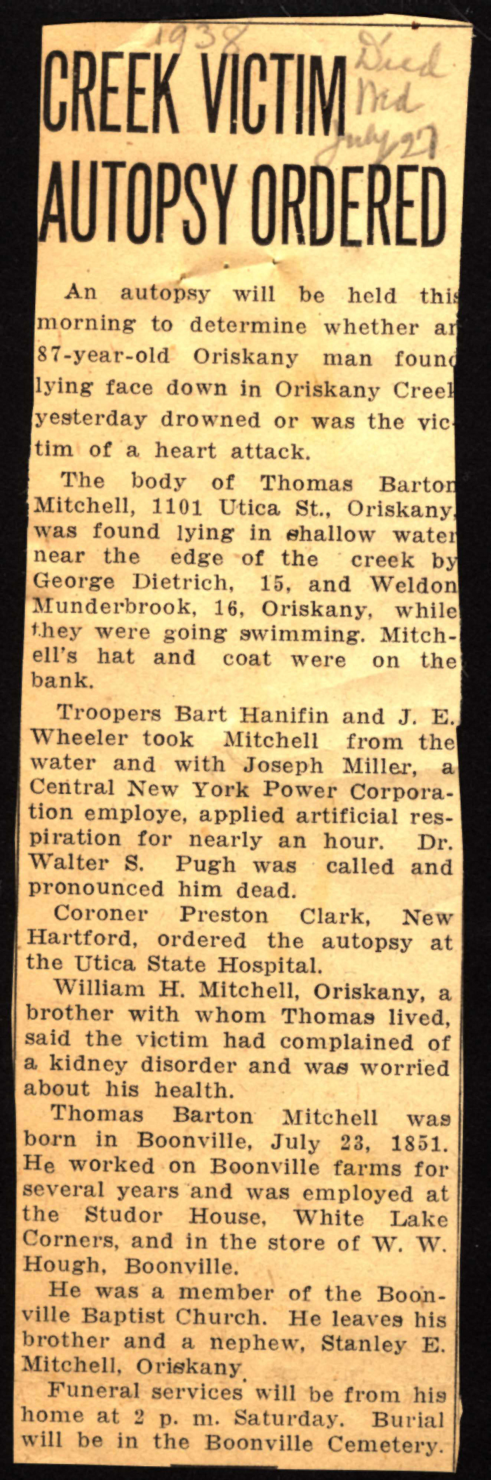 autopsy ordered for thomas barton mitchell died july 27 1938
