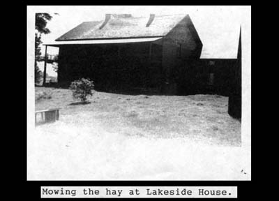 lakeside house mowing the hay 1938