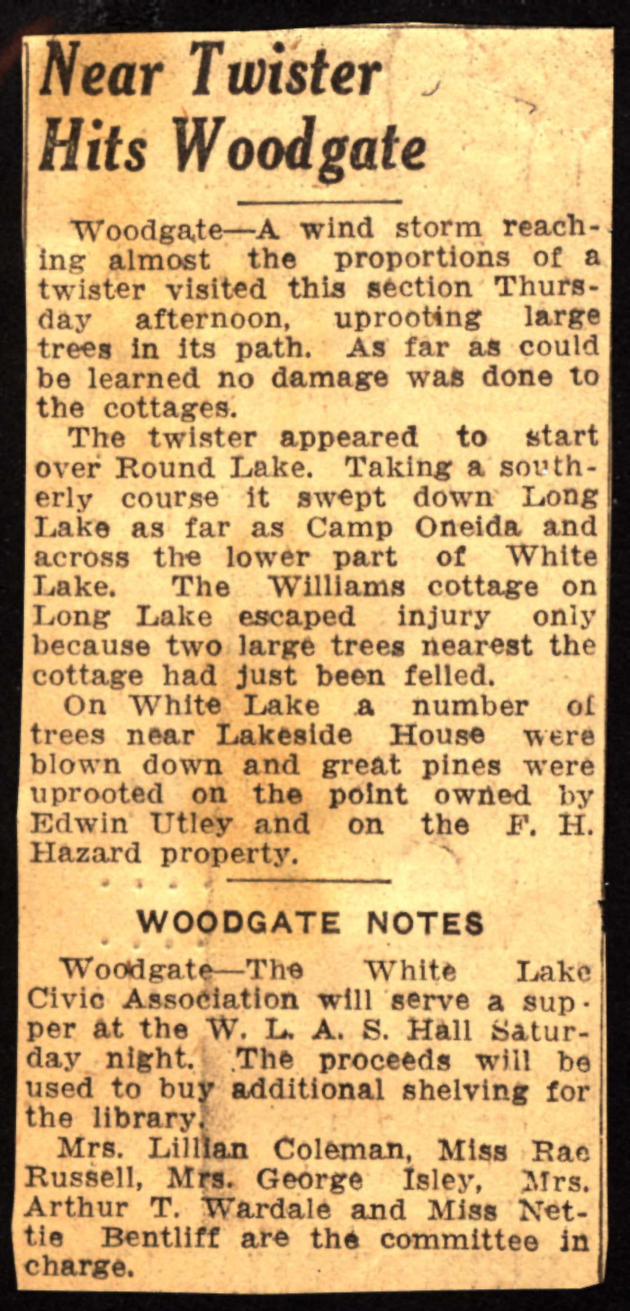 near twister hits woodgate 1939