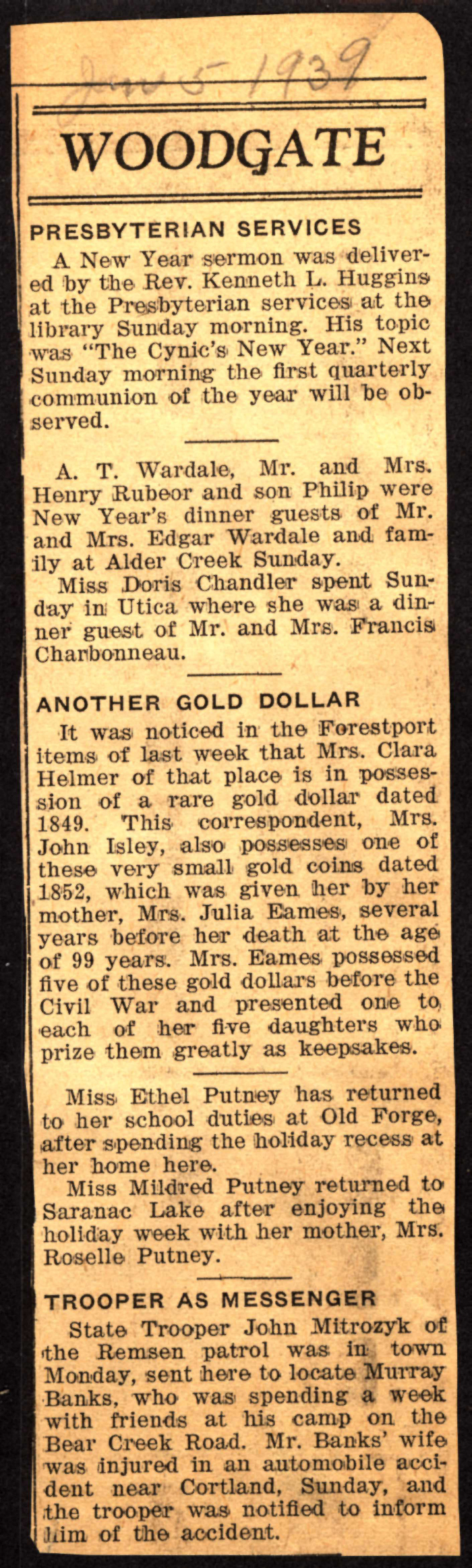 woodgate news january 5 1939