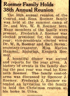 roemer family holds 38th annual reunion 1939