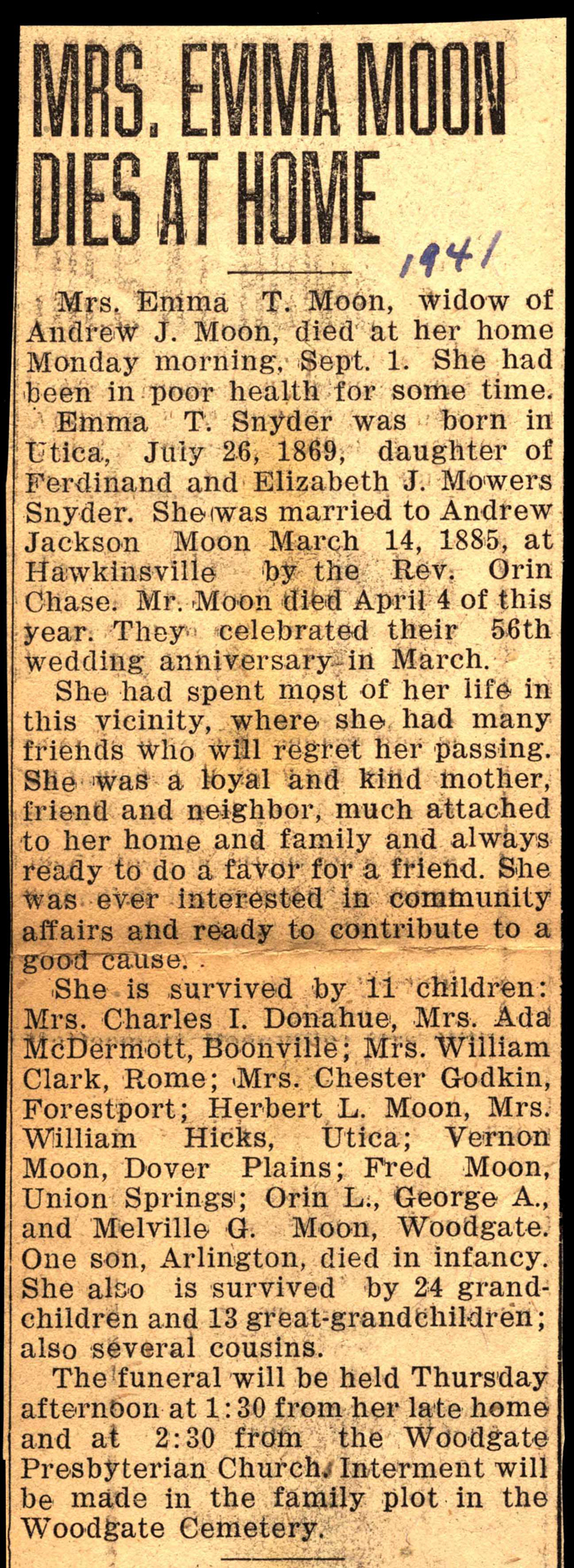 moon emma snyder wife of andrew jackson moon obit september 1 1941 001