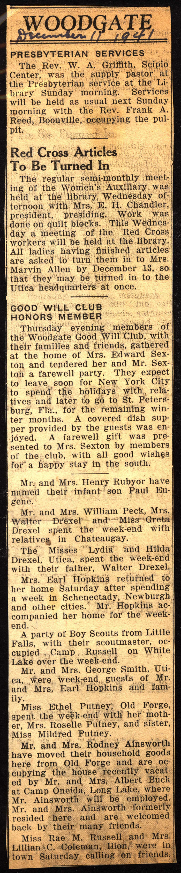 woodgate news december 11 1941