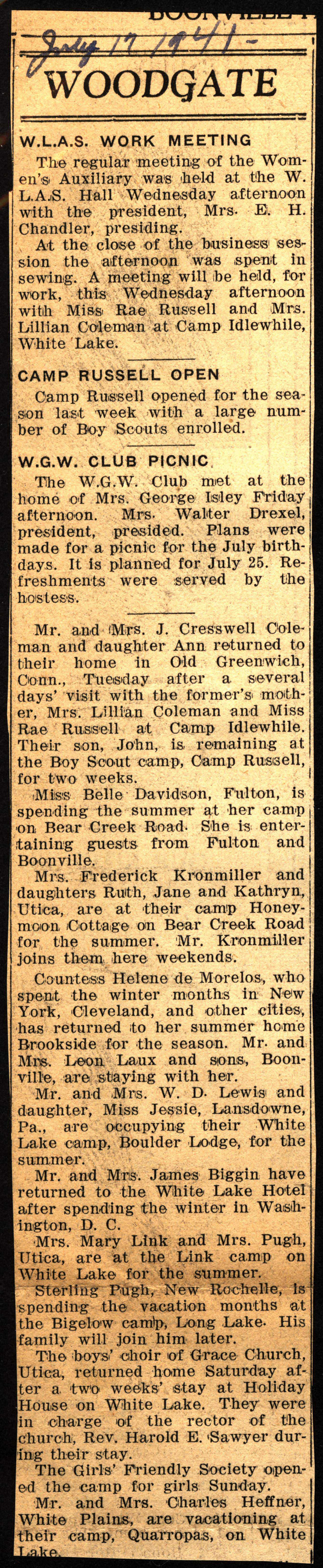 woodgate news july 17 1941