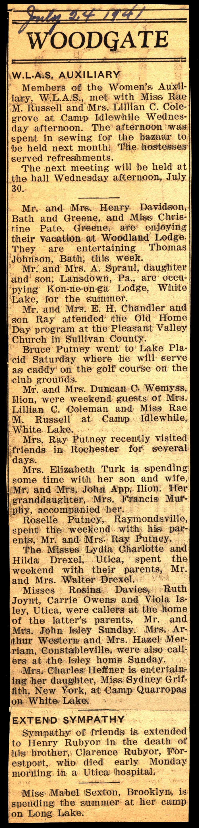 woodgate news july 24 1941