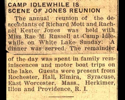 richard mott and rachel kester jones family reunion at camp idlewhile august 1941
