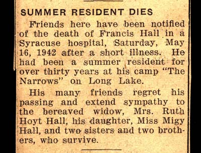 hall francis husband of ruth hoyt hall obit may 16 1942