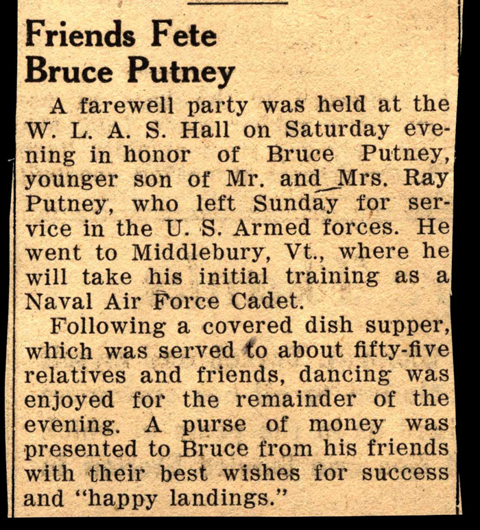 friends fete bruce putney leaving for armed services november 4 1943