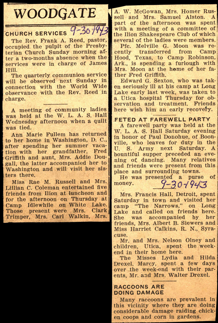 woodgate news september 30 1943