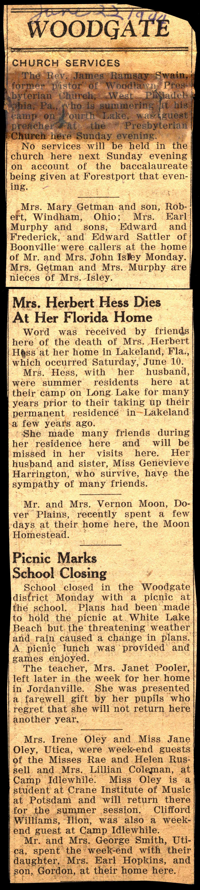 woodgate news june 22 1944