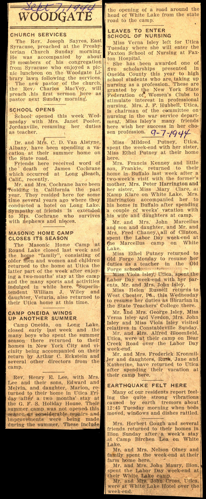 woodgate news september 7 1944