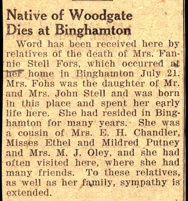 fors mrs fannie stell daughter of john stell obit july 21 1944