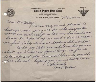 letter from mae nolan to mr isley july 24 1944