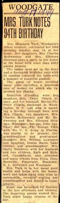 mrs elizabeth turk celebrates 94th birthday august 13 1944