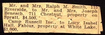 property sales smith to benesch and camp russell inc to hall 1944