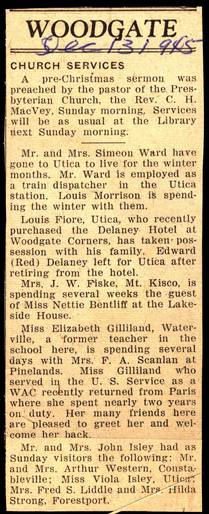 woodgate news december 13 1945