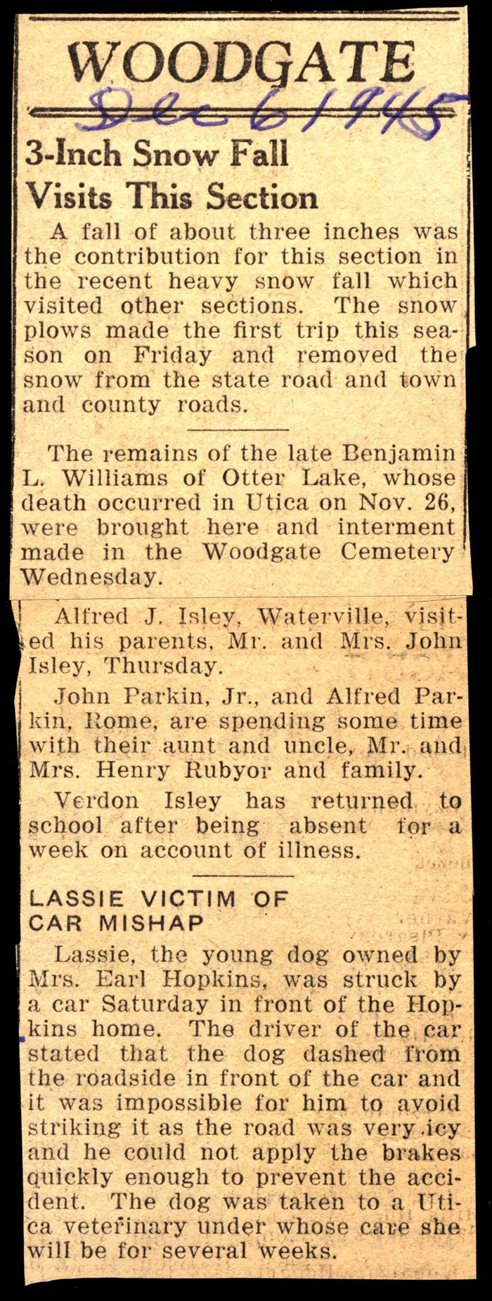 woodgate news december 6 1945