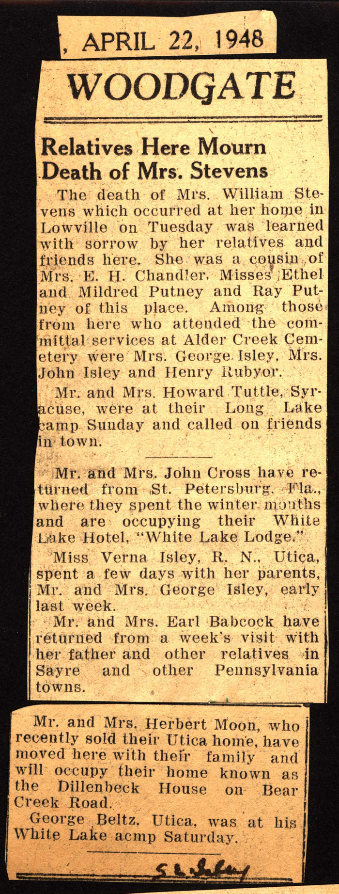 woodgate news april 22 1948