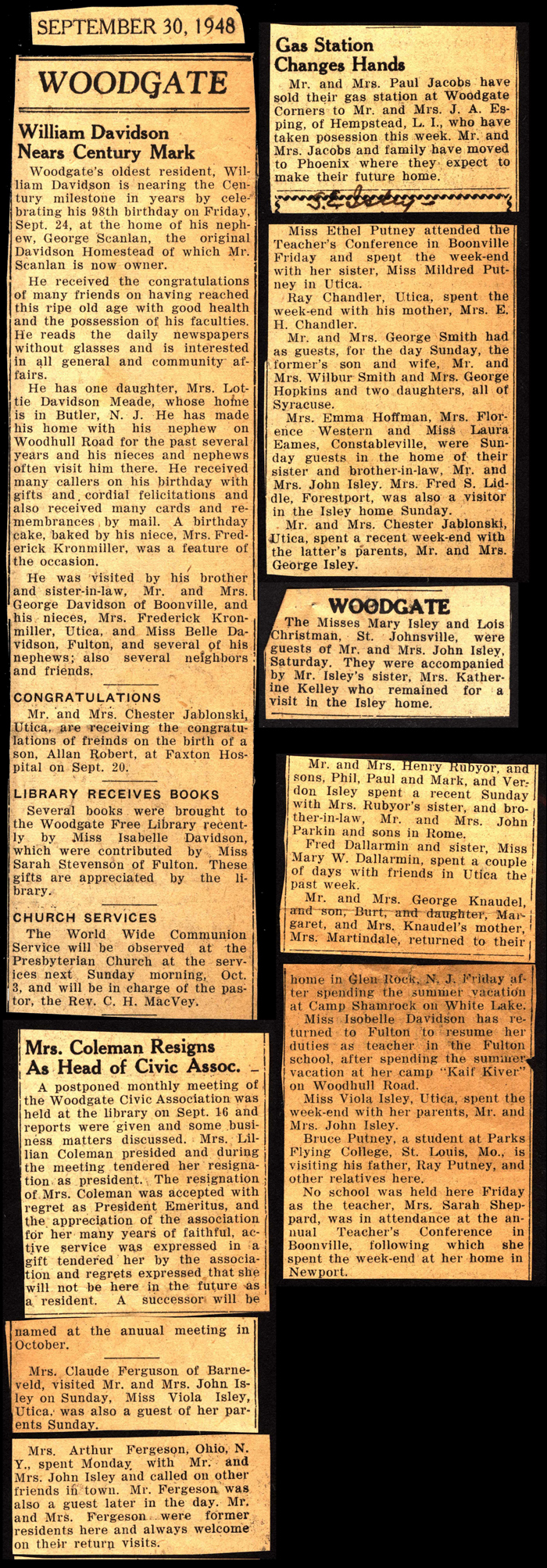 woodgate news september 30 1948